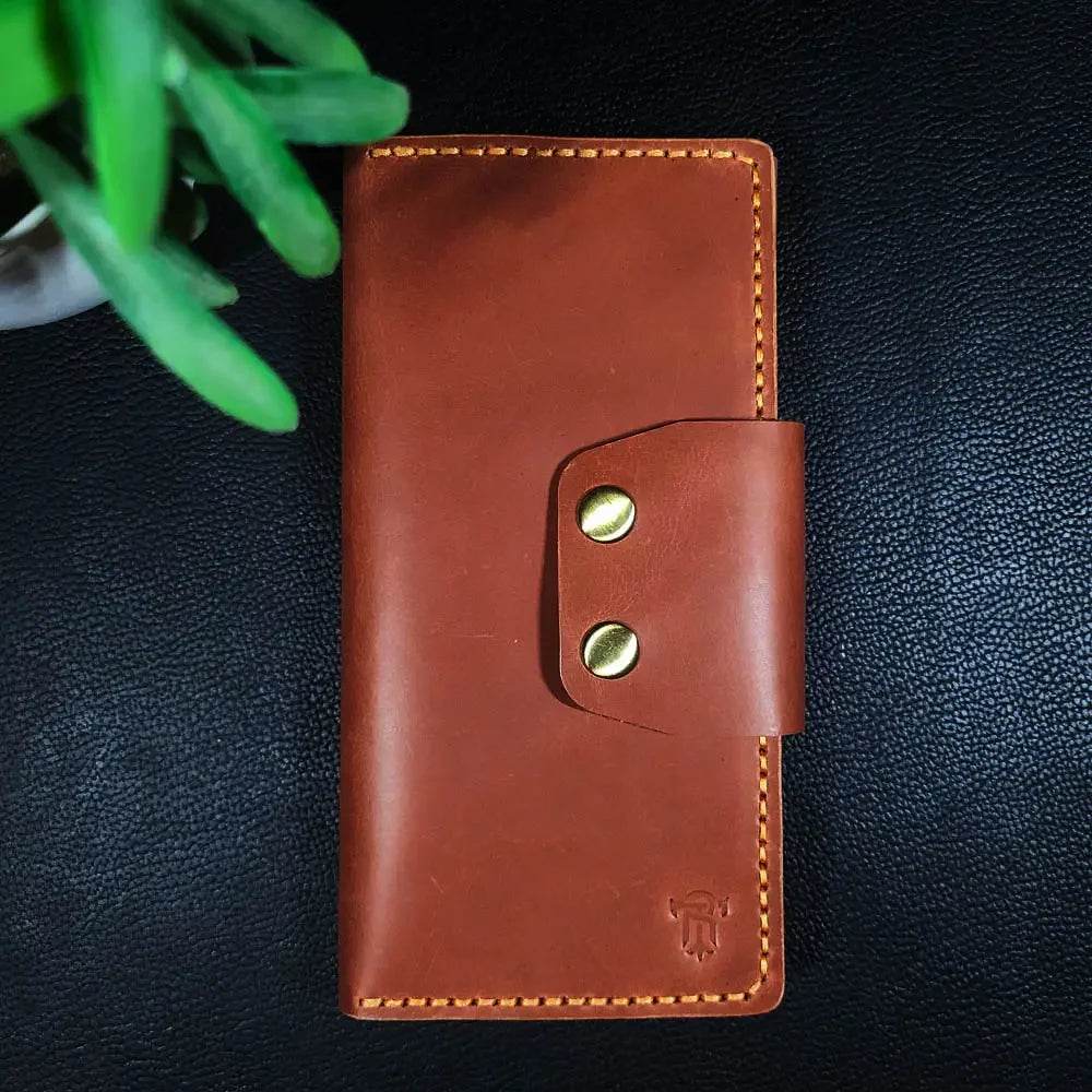 Article No 703 Long Elegant Wallet With Double Button Snap - Ridge N Threads