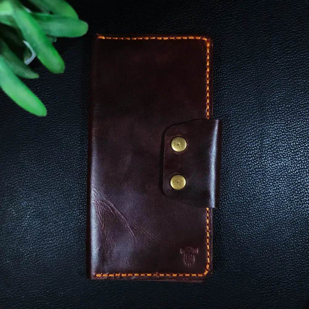 Article No 703 Long Elegant Wallet With Double Button Snap - Ridge N Threads