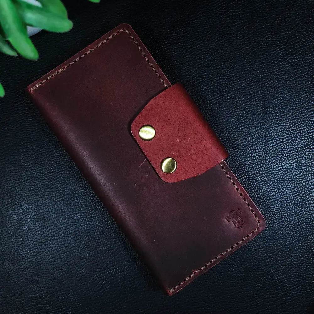 Article No 703 Long Elegant Wallet With Double Button Snap - Ridge N Threads