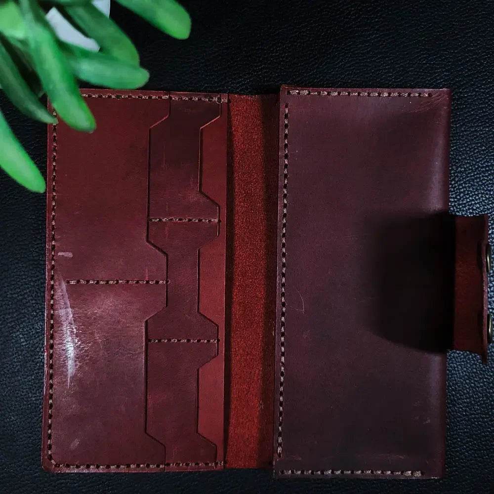 Article No 703 Long Elegant Wallet With Double Button Snap - Ridge N Threads