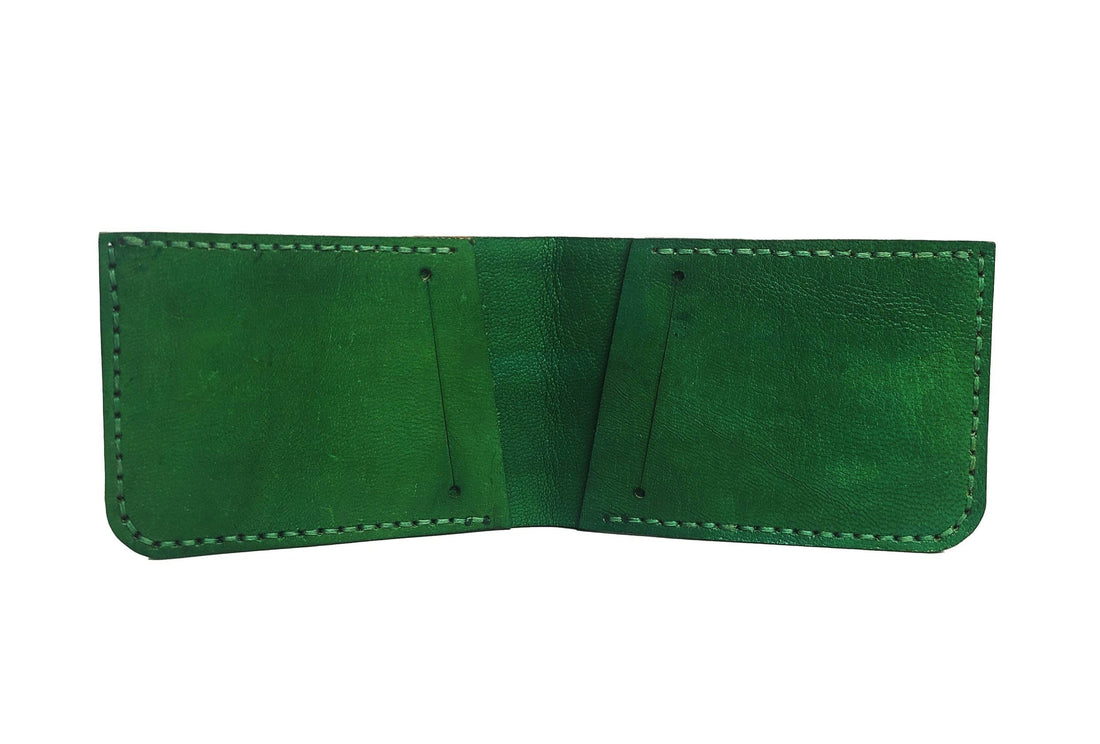 Last Sale Article No 402 Bifold Dollar Size (Green Vegtan) Wallet - Ridge N Threads Pakistan