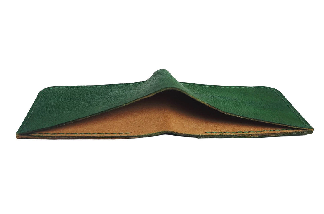 Last Sale Article No 402 Bifold Dollar Size (Green Vegtan) Wallet - Ridge N Threads Pakistan