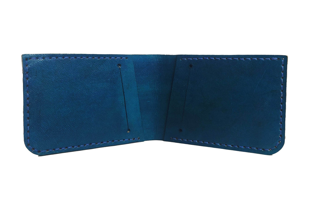 Last Article No 402 Bifold Dollar Size (Blue Vegtan) Wallet - Ridge N Threads Pakistan