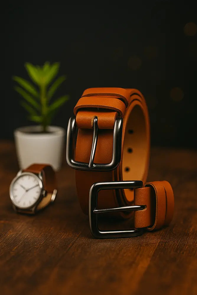 Original Handmade Genuine Leather Waist Tan Belt