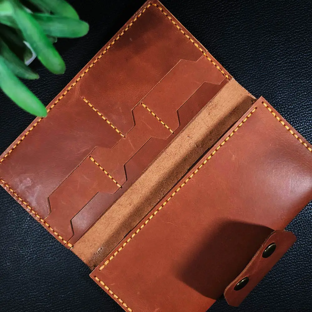 article no 703 long elegant wallet (with double button snap)