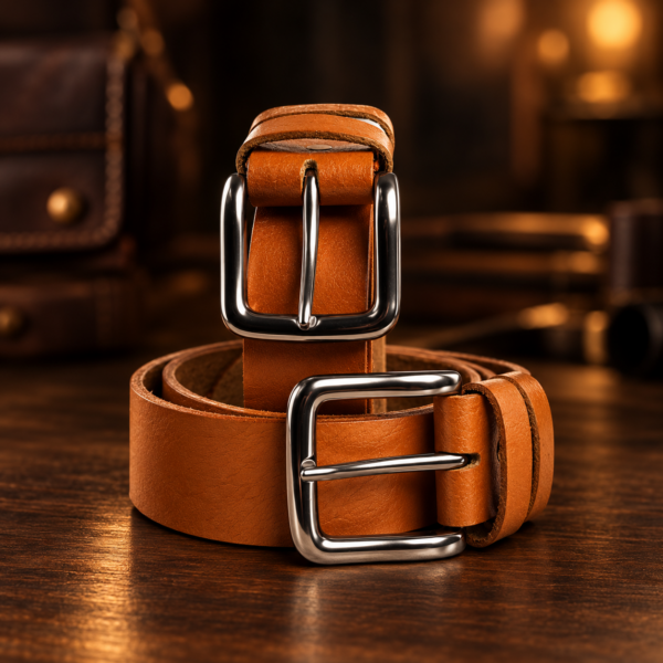 Handmade Cognac Leather Belt