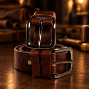 Handmade Dark Brown Leather Belt